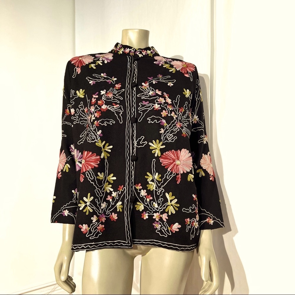 BOSTON PROPER Crewel Embroidered Blazer/Jacket - Picture 7 of 12